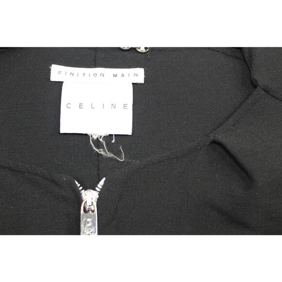 CELINE Finition Main Wool Black Size 38 Zip Long Sleeves Blazer Jacket - Picture 3 of 5
